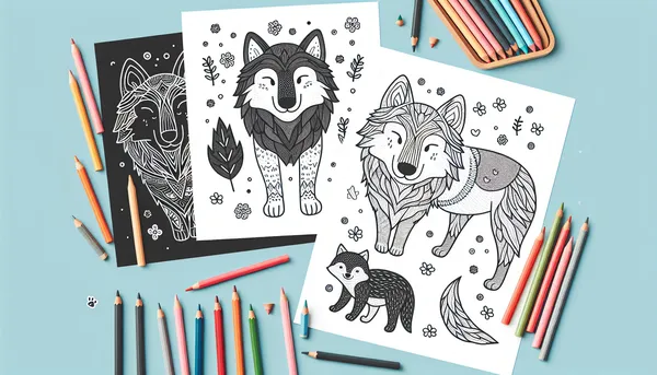 Wolf coloring pages feature image