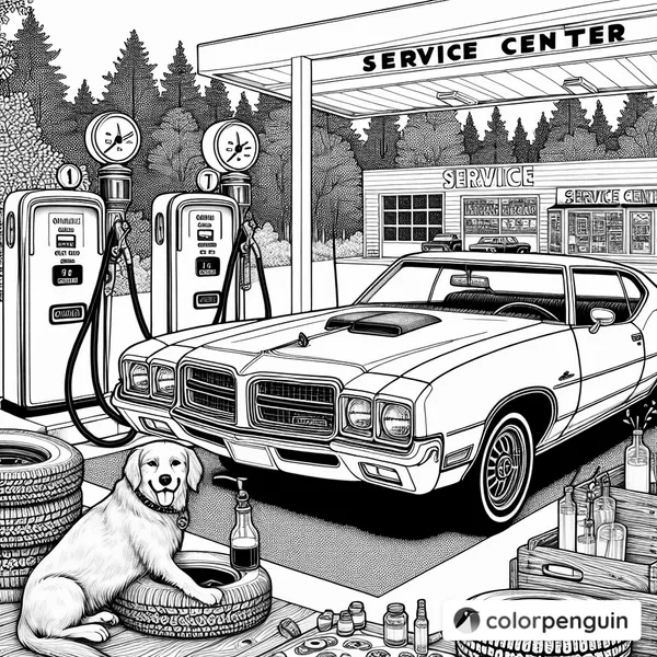 Classic Car Scene at the Service Center