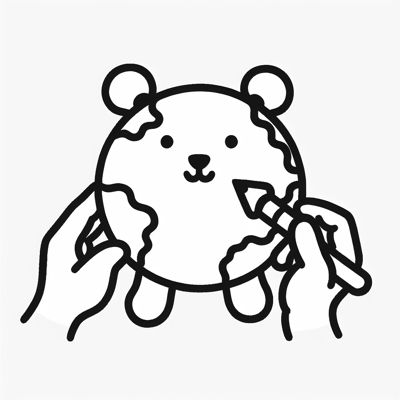 Bear With Earth Coloring Page