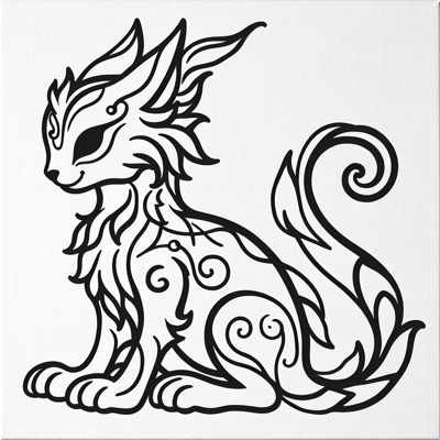 Cat With Morphle Coloring Page