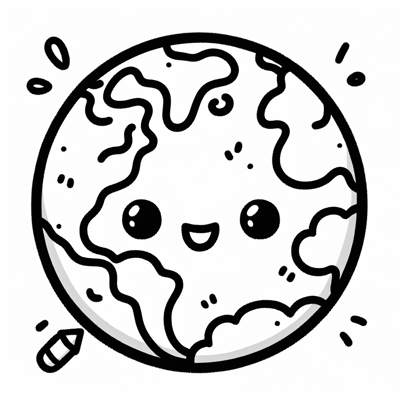 Circle With Earth Coloring Page