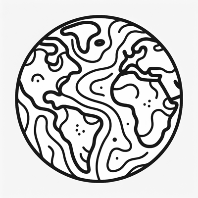 Cross With Earth Coloring Page
