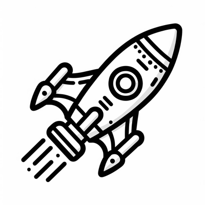 Outer Space With Rocketship Coloring Page