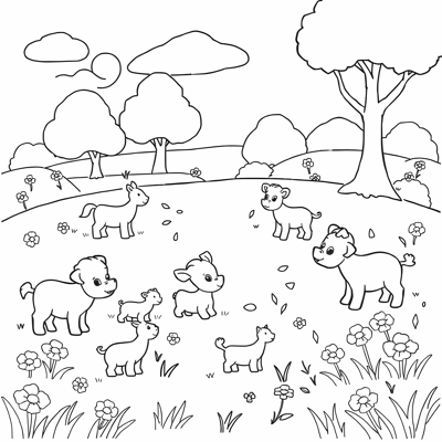 10 Different Baby Animals Coloring Page