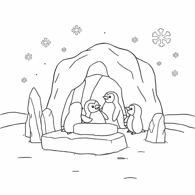 A Creative Penguin Coloring Page
