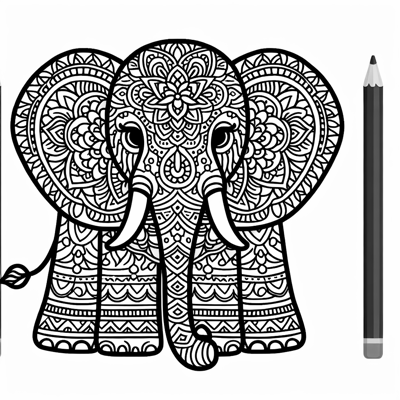A Mandala Elephant Coloring Page