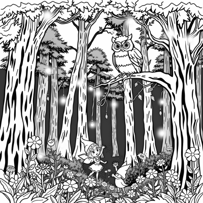 Forest Magic Coloring Page