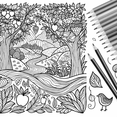 Garden Of Eden Coloring Page