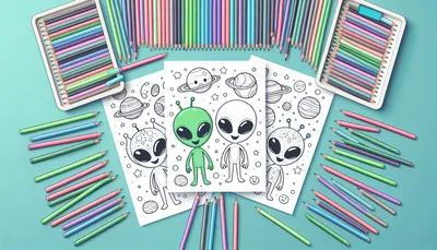 Alien coloring pages feature image