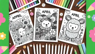 April coloring pages featured image