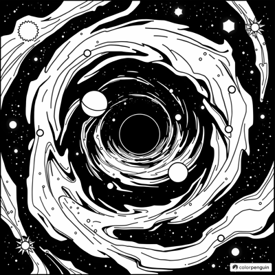 Supermassive Black Hole Coloring Page