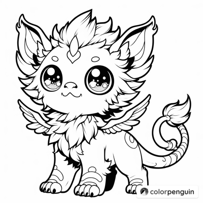 Charming Chibi Manticore Coloring Page
