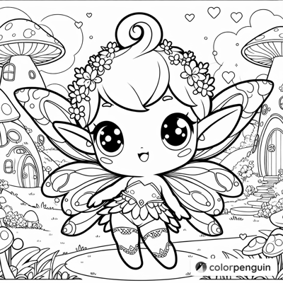 Charming Fairy In A Magical Garden Coloring Page