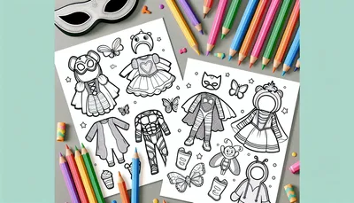 Costume coloring pages feature image