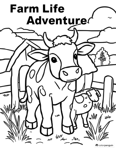 Farm Life Adventure Coloring Page