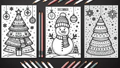 December coloring pages feature image