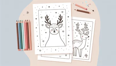 Deer coloring pages feature image