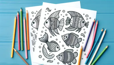 Fish coloring pages feature image