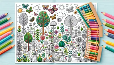 Garden coloring pages feature image