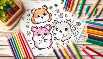 Hamster coloring pages feature image