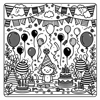 Red White And Blue Decorations Coloring Page