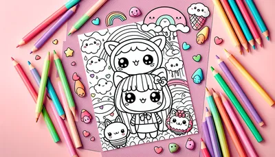 Kawaii coloring pages feature image