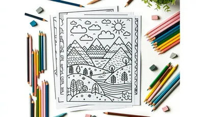 Landscape coloring pages feature image