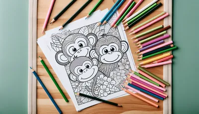 Monkey coloring pages feature image