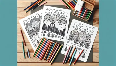 Mountains coloring pages feature image