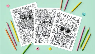 Owl coloring pages feature image