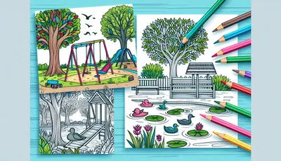 Park coloring pages feature image