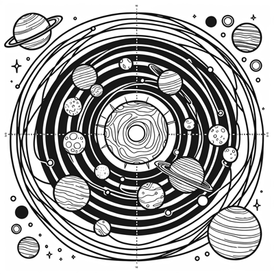 Solar System Map Coloring Page