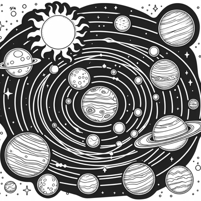 Solar System Map Including Pluto Coloring Page