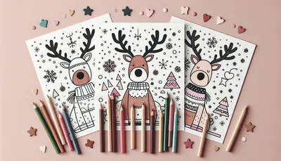 Reindeer coloring pages feature image