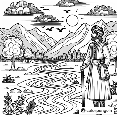 Marcellin Champagnat By The River Coloring Page