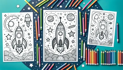 Rocket coloring pages feature image