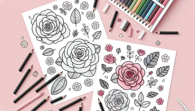 Rose coloring pages feature image