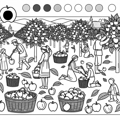 Apple Picking Coloring Page