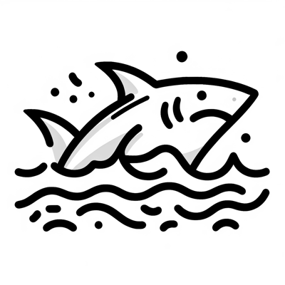 Shark Fin Coloring Page