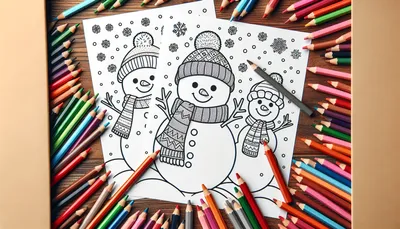 Snowman coloring pages feature image