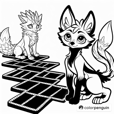 Sonic Playing Hopscotch With Tails Coloring Page