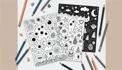 Spooky coloring pages feature image