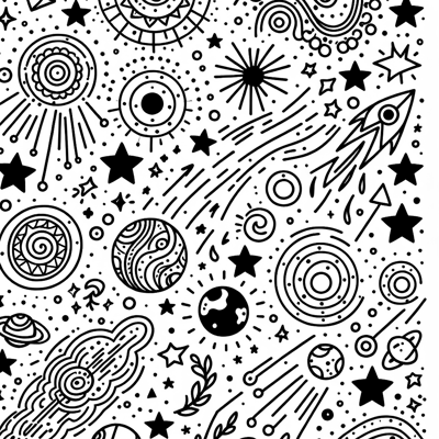 Celestial Trails Coloring Page