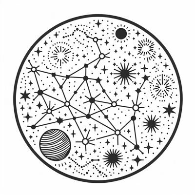 Constellation Map Coloring Page