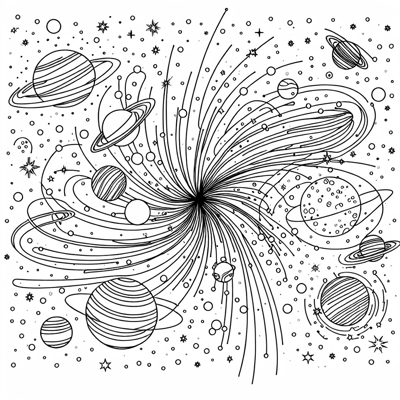 Galactic Lights Coloring Page