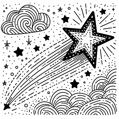 Shooting Star Coloring Page