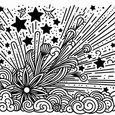 Starburst Explosion Coloring Page