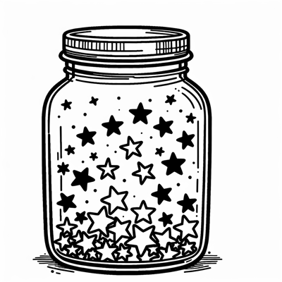 Stars In A Jar Coloring Page