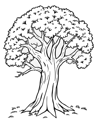 Oak Tree Coloring Page