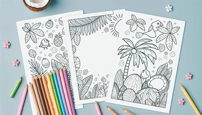 Tropical coloring pages feature image